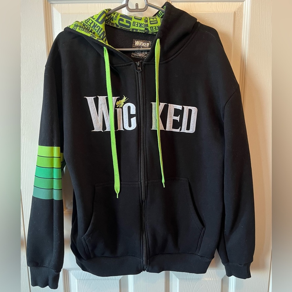 🖤💚 Wicked the Musical Broadway Zip-Up Hoodie - Women’s Large 💚🖤